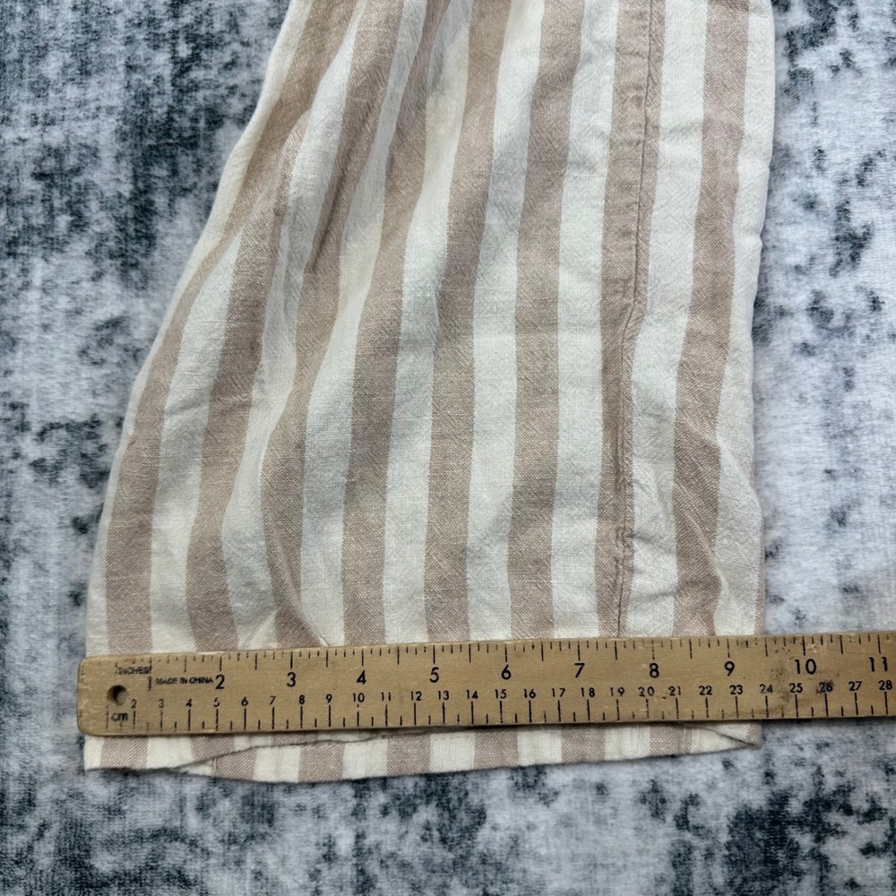 RSQ Cargo Pants Women XS Tan Striped Linen Blend Wide Leg Casual Coastal Utility - Picture 7 of 9